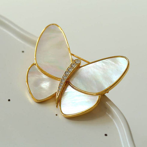 Butterfly Colorful Mother of Shell Brooch - House Of Pearls